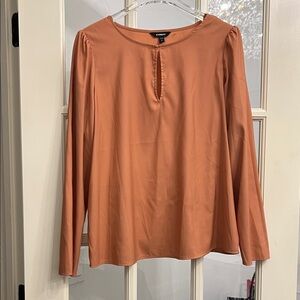 Express Terracotta Long Sleeve Blouse